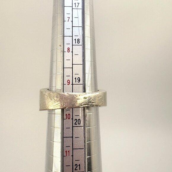 VTG Sterling Silver 925 Open Cross Tapered Band 10mm Wide Ring Size 9.5 - Picture 7 of 9